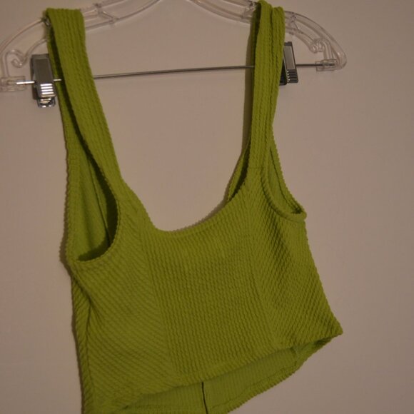 URBAN OUTFITTERS CropTop Tank Green Front Fastener Hooks Stretch Knit M -165/88A - Picture 4 of 6